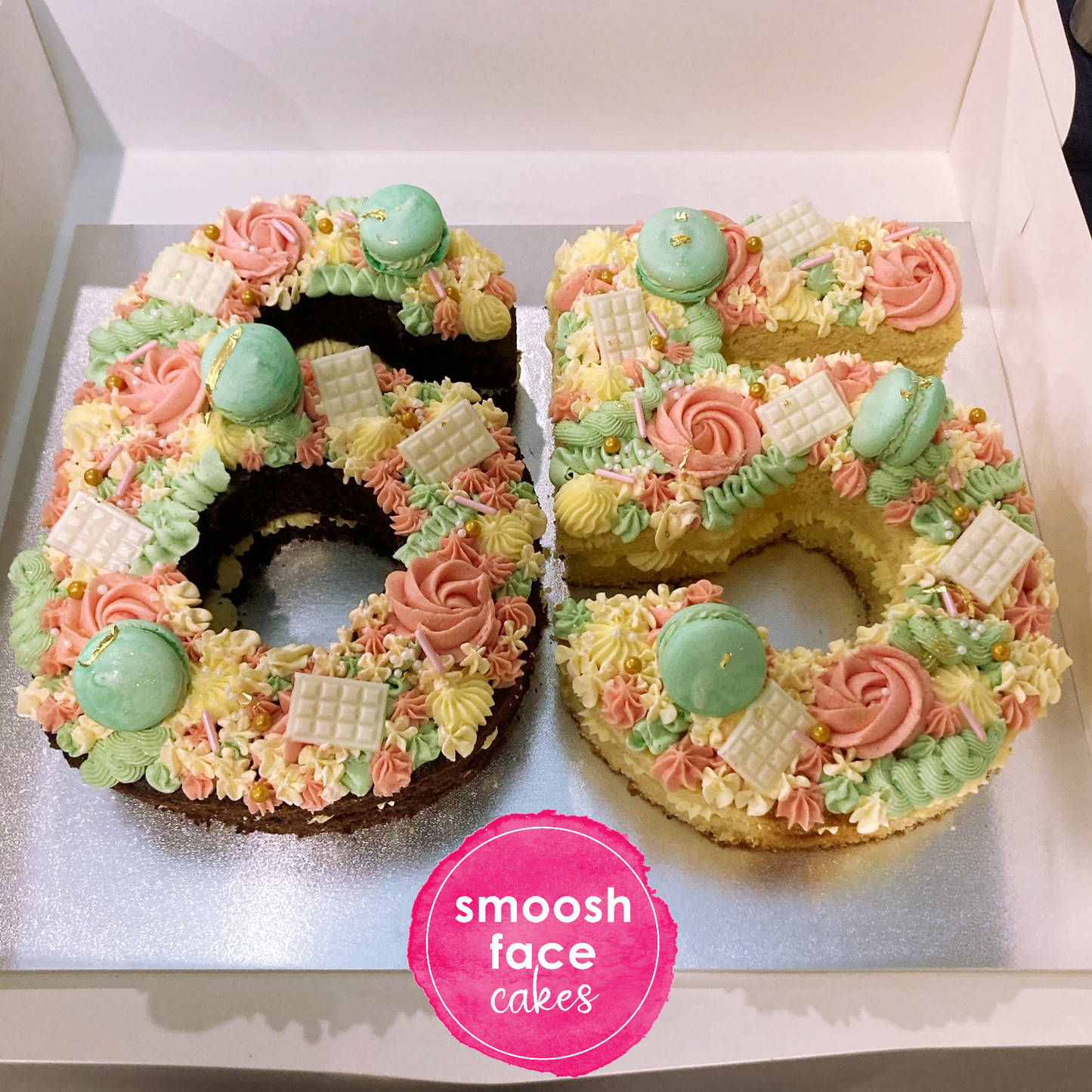 Pretty Number Cakes