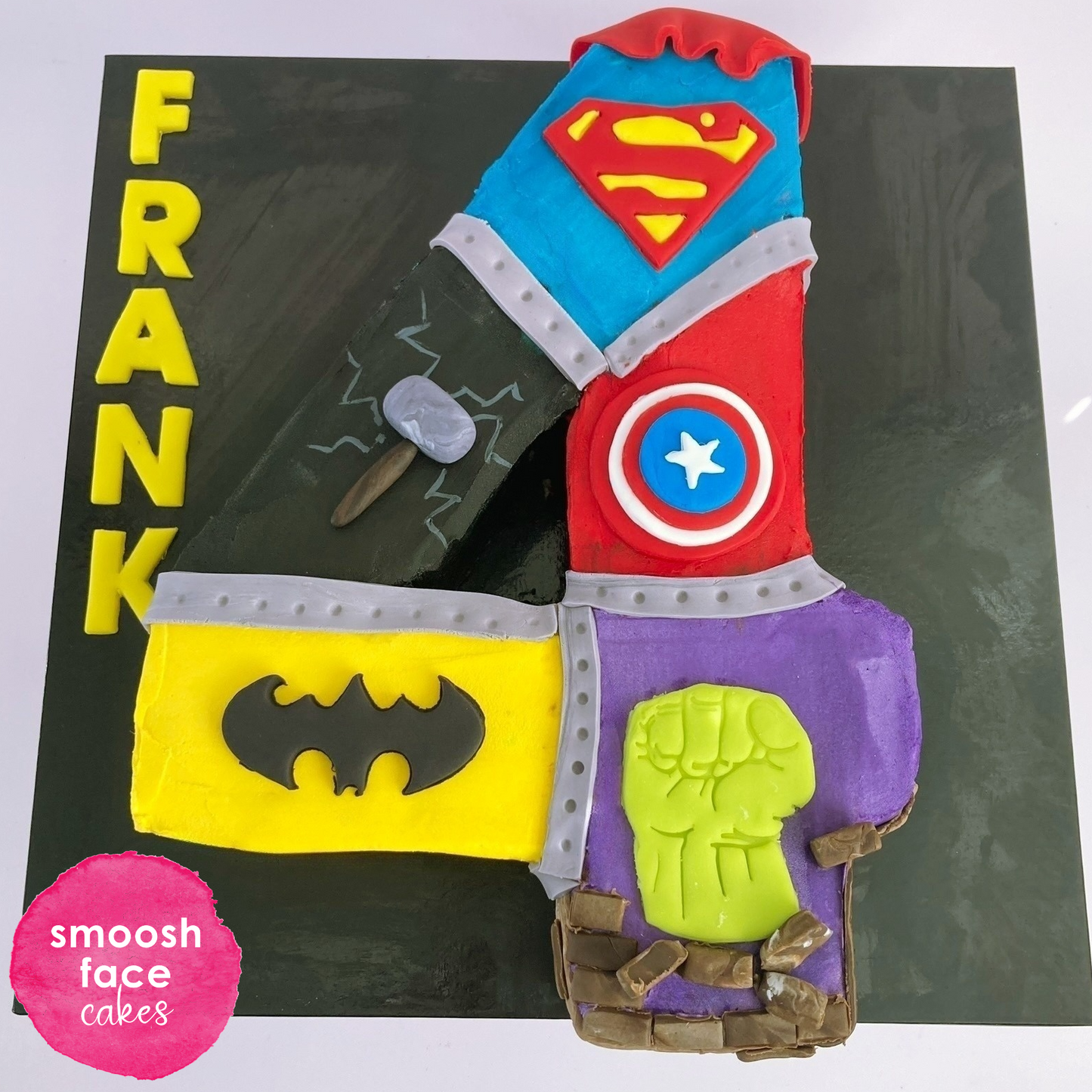 Superhero Number Cakes