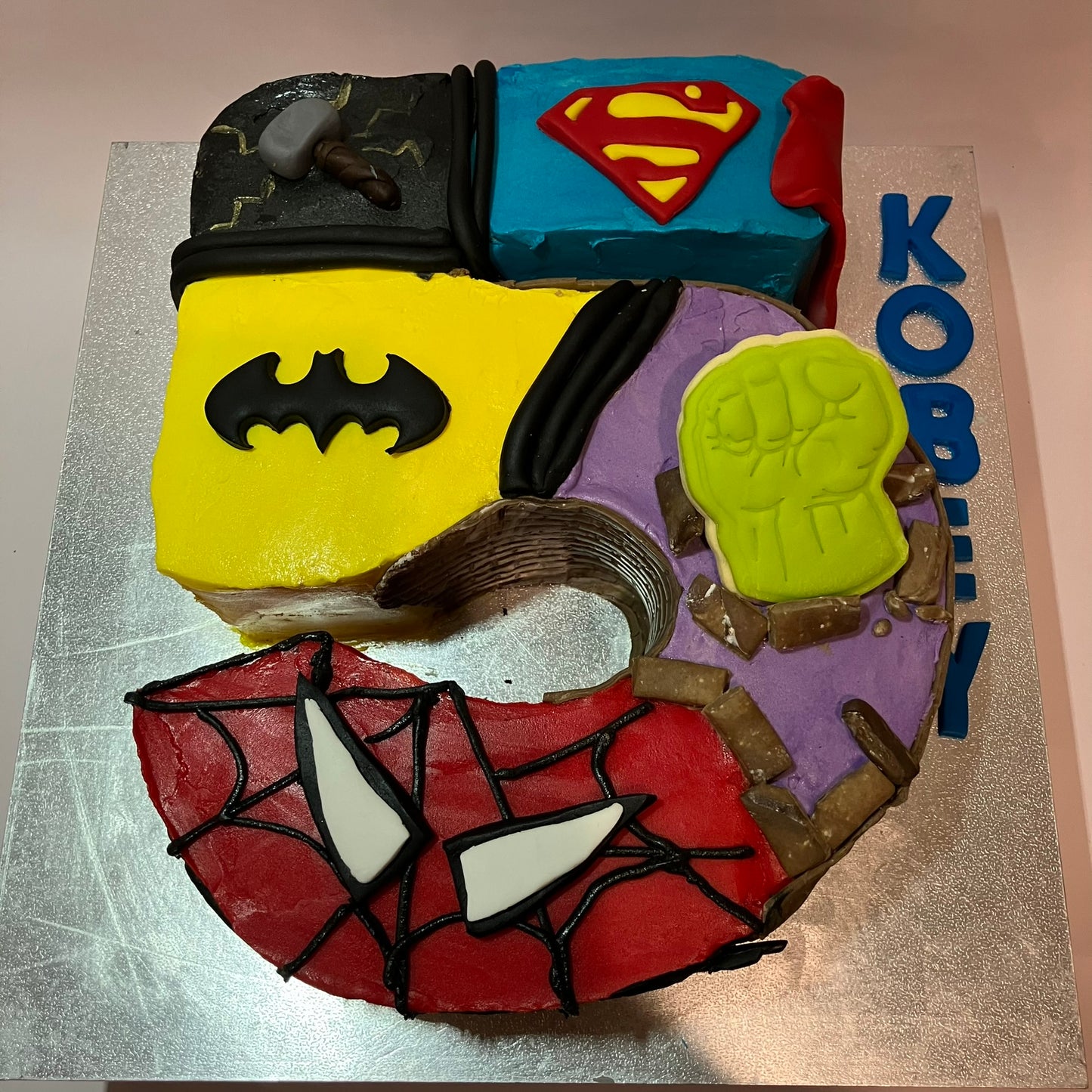 Superhero Number Cakes