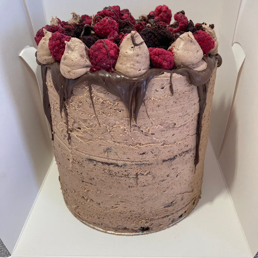 Rustic Chocolate Raspberry Cake